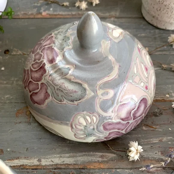 70's TERRI ROESE FLORAL HAND-PAINTED TOYO JAPAN PORCELAIN LIDDED BOWL - Picture 8 of 10